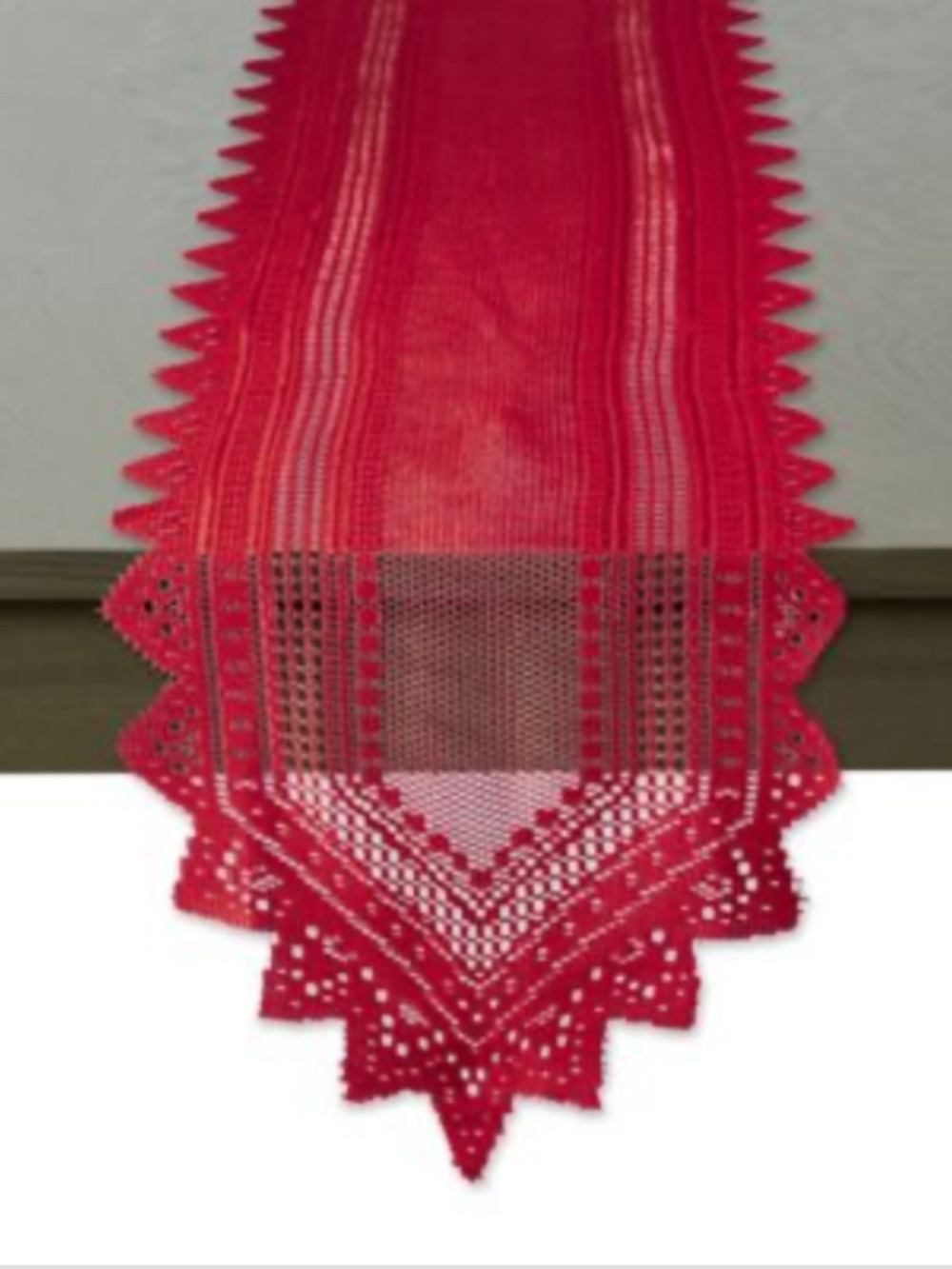 DII Red Nordic Lace Table Runner 14x72 | NWT |